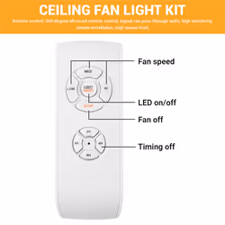 Ceiling Fan Remote Control Kit,Speed,Light & Timing Wireless Control