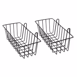 2 Pack Wall Grid Panel Hanging Wire Basket,Grid Wall Storage Basket