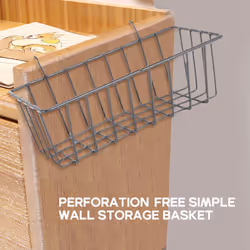 2 Pack Wall Grid Panel Hanging Wire Basket,Grid Wall Storage Basket