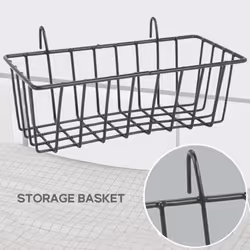 2 Pack Wall Grid Panel Hanging Wire Basket,Grid Wall Storage Basket