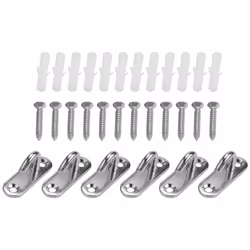 6 Pack Stainless Steel Ceiling Hooks M5 Oval Open Hooks Wall Mount