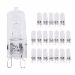 20Pcs G9 Halogen Light Bulbs,40W Clear Halogen Lamps Dimmable,2800K