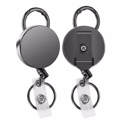 2 Pack Heavy Duty Retractable Badge Holder, for Name Card Keychain