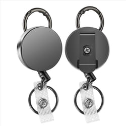 2 Pack Heavy Duty Retractable Badge Holder, for Name Card Keychain
