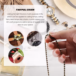 12 Pieces Ceiling Fan Pull Chain Extender Bronze Fan Chain Extension