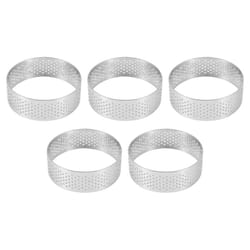5Pcs 6cm Circular Tart Ring Dessert Stainless Steel Perforation Fruit