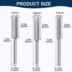 18Pcs Chainsaw Sharpener Bits,3 Size for Chain Saw Stone Jewelry Wood