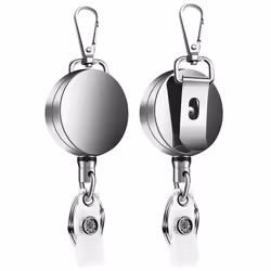 2Pcs Retractable Pull Key Ring ID Badge Lanyard Name Tag Card Clip