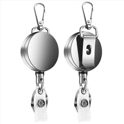 2Pcs Retractable Pull Key Ring ID Badge Lanyard Name Tag Card Clip