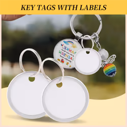 Metal Rim Tags Key Tags Round Paper Tags with Metal Rings(50Pcs)