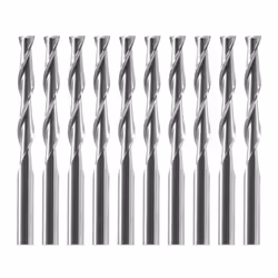 10x Carbide CNC Double Two Flute Spiral Bits End Mill Router