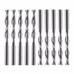10x Carbide CNC Double Two Flute Spiral Bits End Mill Router