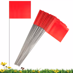 50Pack Marking Flags, Red Yard Flags 15x4x5Inch, Marker Flags