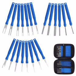 21Pcs Car Terminal Removal Tool Kit Cable Plug Remove Puller, Blue