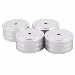 4Pcs 40X20mm Aluminum HIFI AMP Speaker Isolation Stand (Silver)