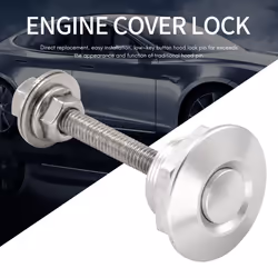4 X Quick Release Push Hood Latch Button Car Pin Bonnet Lock Silver