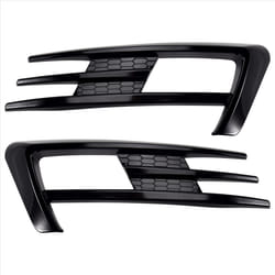 Front Bumper Fog Light Grilles Fog Lamp Trim Bright Black