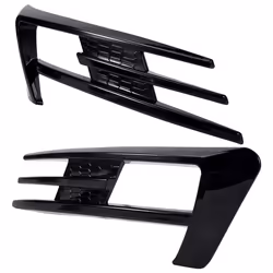 Front Bumper Fog Light Grilles Fog Lamp Trim Bright Black