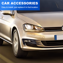 Front Bumper Fog Light Grilles Fog Lamp Trim Bright Black
