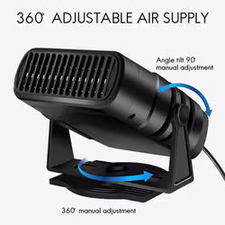 Heating Cooling Fan Car Heater Demister 200W 360 Degree Rotation 24V