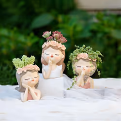 Small Fairy Succulent Plant Pot Kit with Drainage Hole A
