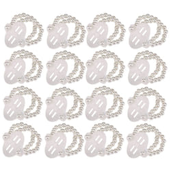 16Pcs Elastic Pearl Wrist Bands Corsage Decor for Wedding Beach