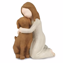 Love My Dog Figurines Statues, Remembrance Gift, for Dog Lovers Brown