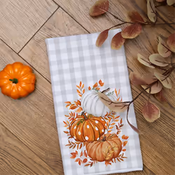 2PCS Fall Kitchen Towels Set of 2, Autumn Dish Towel Drying Dishcloth