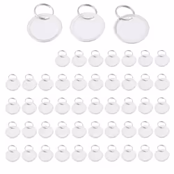 Metal Rim Tags Key Tags Round Paper Tags with Metal Rings(50Pcs)