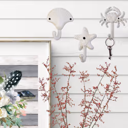 Starfish Cast Iron Decorative Wall Hooks Towels Hooks Metal Hooks