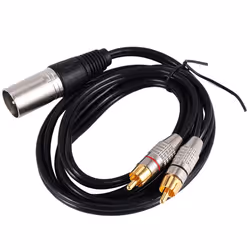 1 XLR Male to 2 Male Plug Stereo Audio Cable Connector (1.5M)