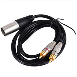 1 XLR Male to 2 Male Plug Stereo Audio Cable Connector (1.5M)
