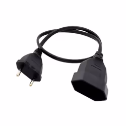 European 2Prong Male to Female Power Extension Cord,(0.5M)
