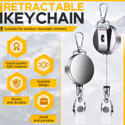 2Pcs Retractable Pull Key Ring ID Badge Lanyard Name Tag Card Clip