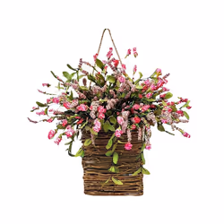 Door Hanging Basket Wreath Welcome Sign Front Door Decoration,B