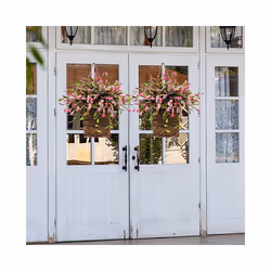 Door Hanging Basket Wreath Welcome Sign Front Door Decoration,B