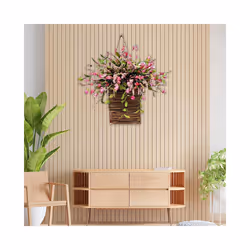 Door Hanging Basket Wreath Welcome Sign Front Door Decoration,B