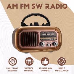 Retro FM/AM/SW Radio Full Band Portable Radio Receiver