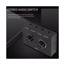 4 Port Audio Switch, 3.5mm Audio Switcher, Stereo AUX Audio Selector