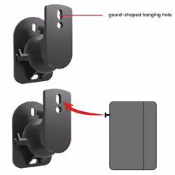 2PCS Speaker Mount Wall Bracket Stand Surround Holder Adjustable