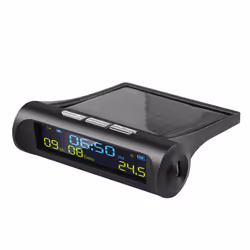 Car Solar Digital Clock for Outdoor Personal Car Part Decoration A