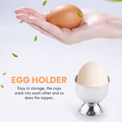 Egg Cup Tray Stainless Steel Boiled Egg Cup Holder Can Glasses 6 Sets