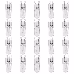 20Pcs G9 Halogen Light Bulbs,25W Clear Halogen Lamps Dimmable,2800K