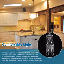 20Pcs G9 Halogen Light Bulbs,25W Clear Halogen Lamps Dimmable,2800K