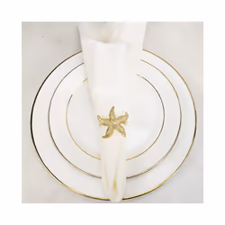 Starfish Napkin Rings 12 Gold Summer Wedding Party Beach Table Deco
