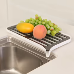 Plastic Dish Drainer Dryer Tray Large Sink Drying Rack Worktop -White