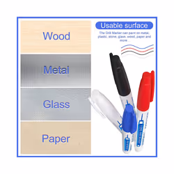 10Pcs Deep Hole Marker Pen,Carpentry Plastic Metal Glass Marking Tool
