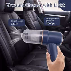 8000Pa, Vacuum Cleaner 120W Rechargeable for Car, Home, Office, Pet