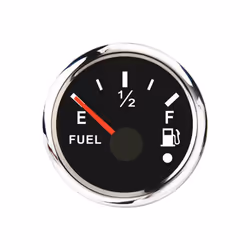 52mm Fuel Level Gauge 0-190Ohm Switchable 240-33Ohm with Alarm Black