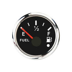 52mm Fuel Level Gauge 0-190Ohm Switchable 240-33Ohm with Alarm Black